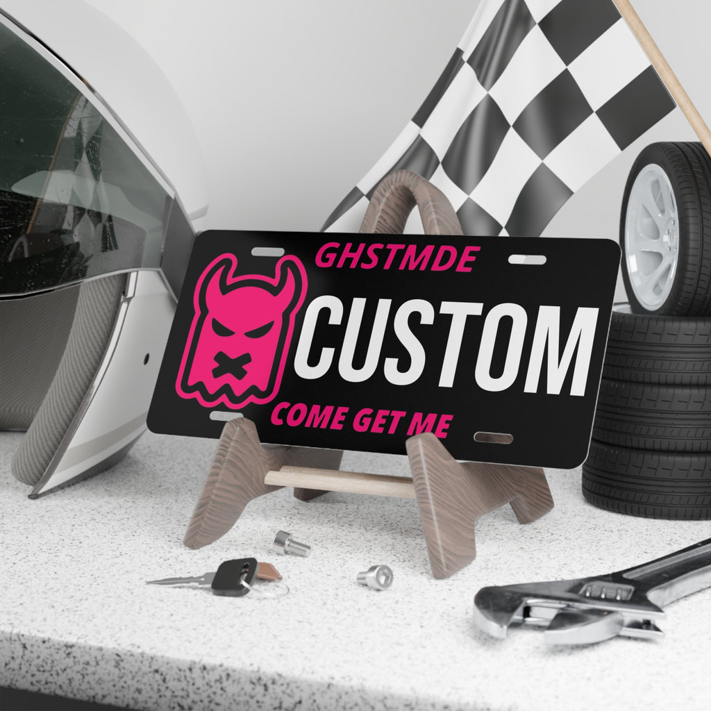 PINK GHOST CUSTOM CAR PLATE