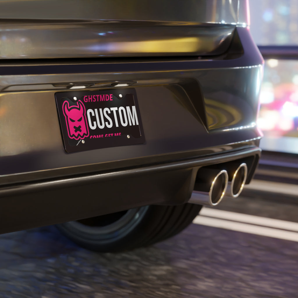 PINK GHOST CUSTOM CAR PLATE