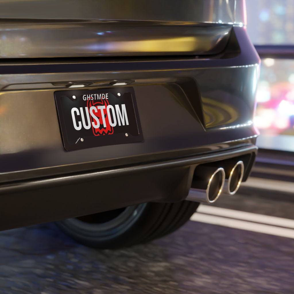 CUSTOM RED GHOST CAR PLATE