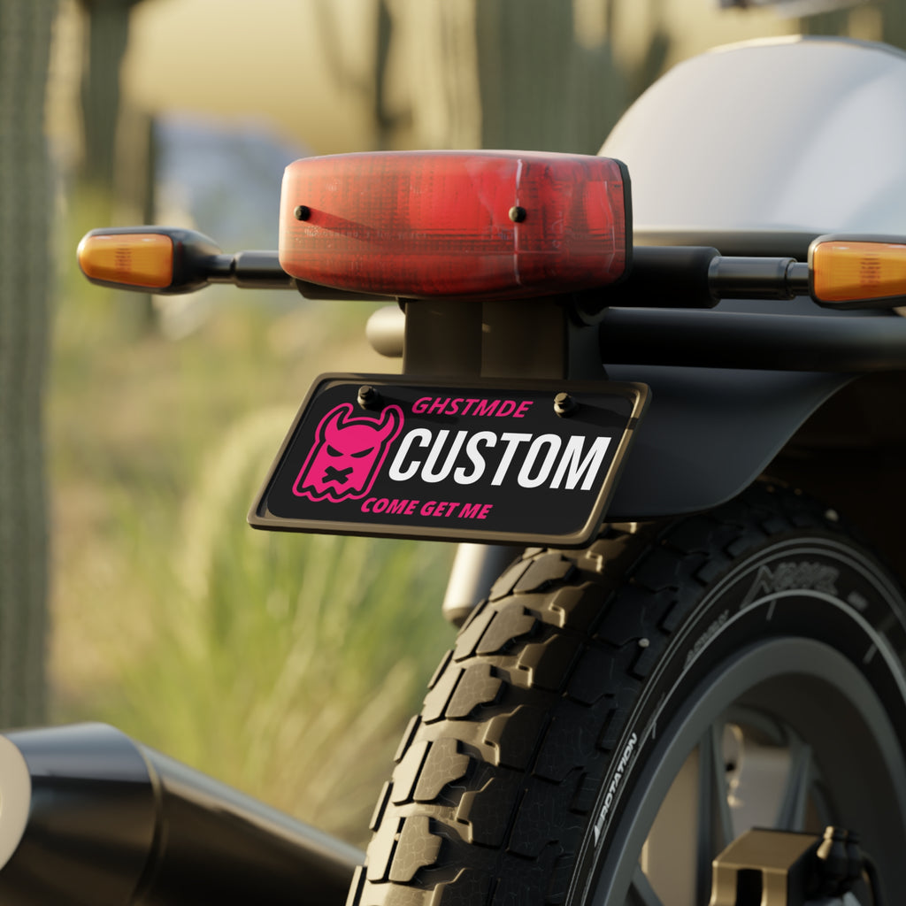 PINK GHOST CUSTOM BIKE PLATE
