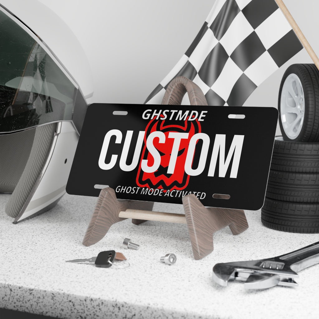 CUSTOM RED GHOST CAR PLATE