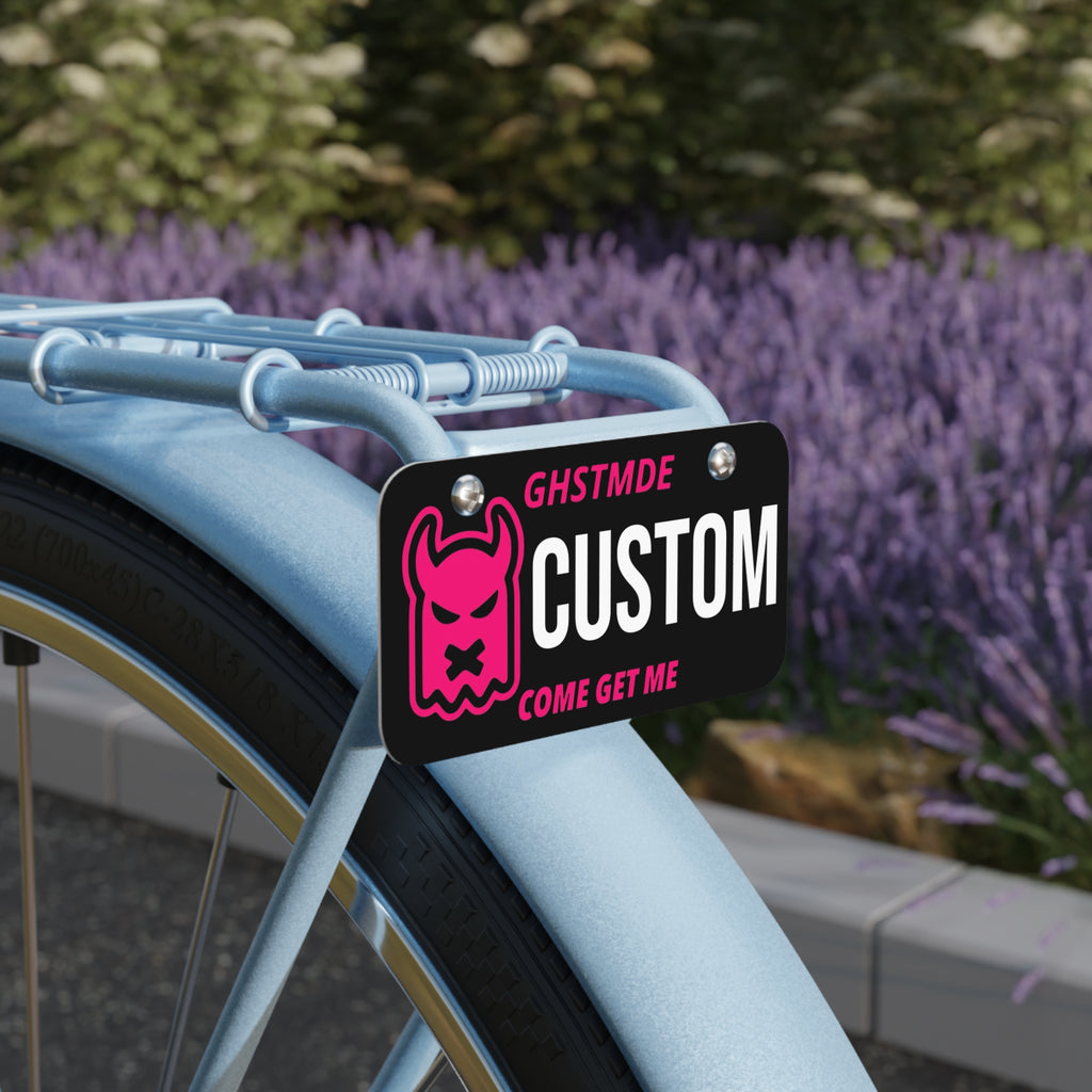 PINK GHOST CUSTOM BIKE PLATE