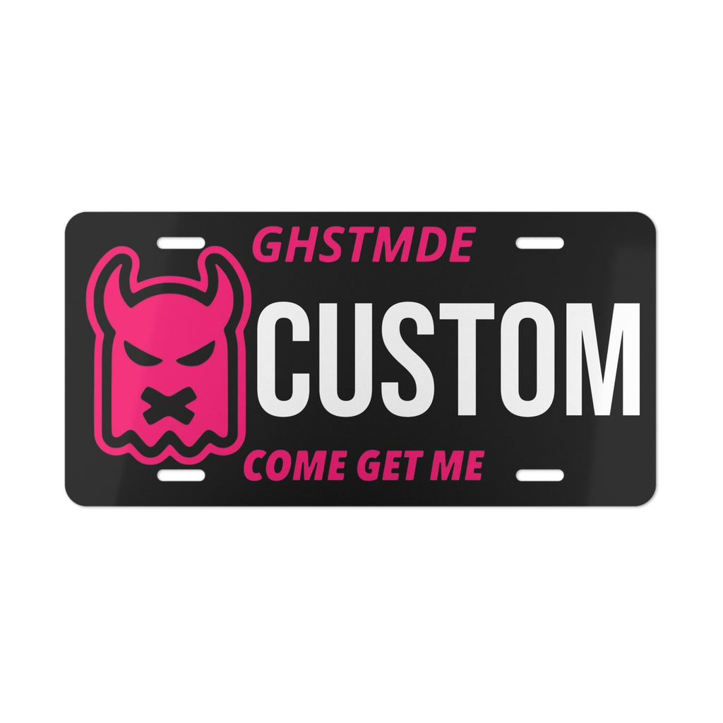 PINK GHOST CUSTOM CAR PLATE