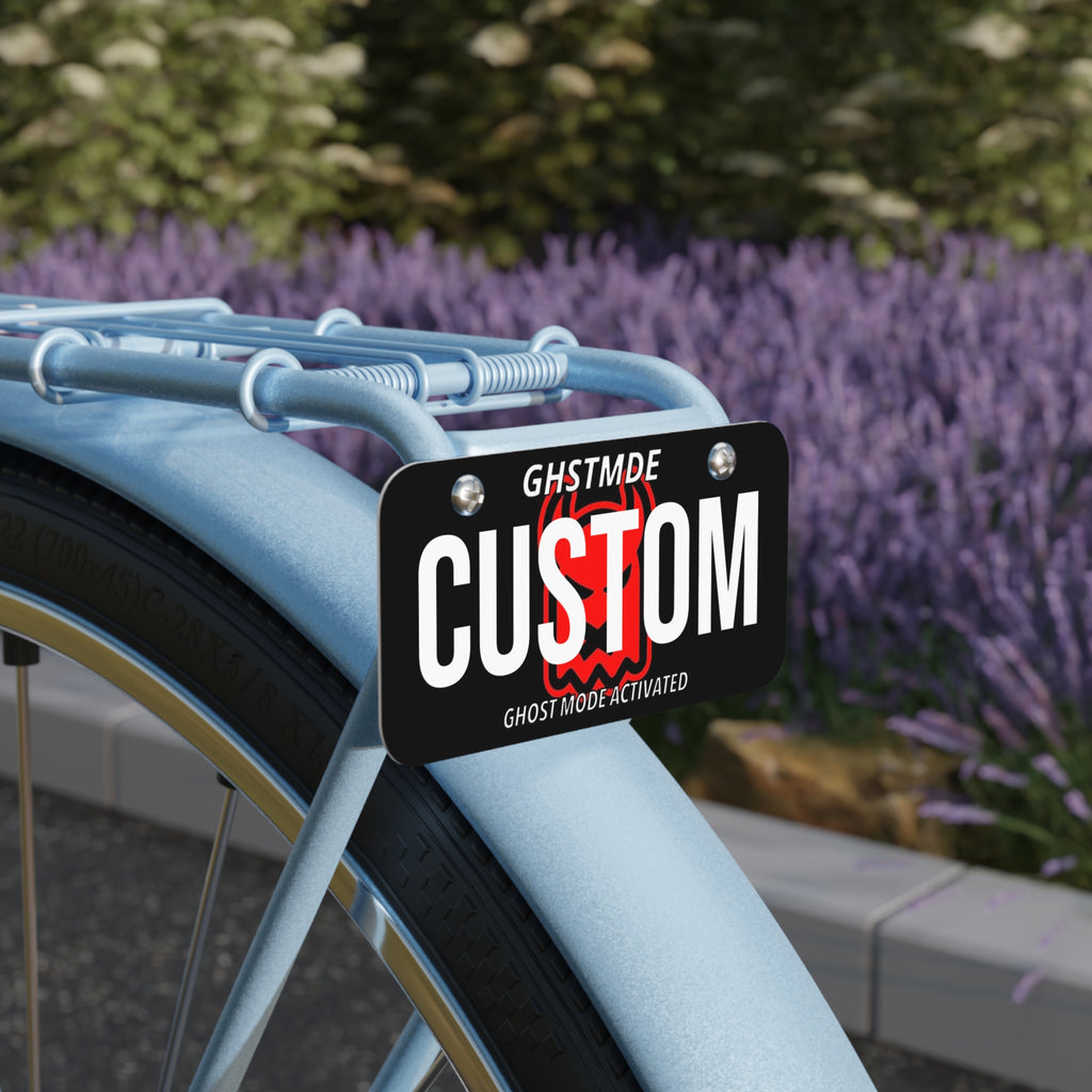 CUSTOM RED GHOST BIKE PLATE
