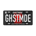 GHOSTMODE Vanity Plate — 'GHSTMD' Black Red License Tag (Ghost Mode Activated)
