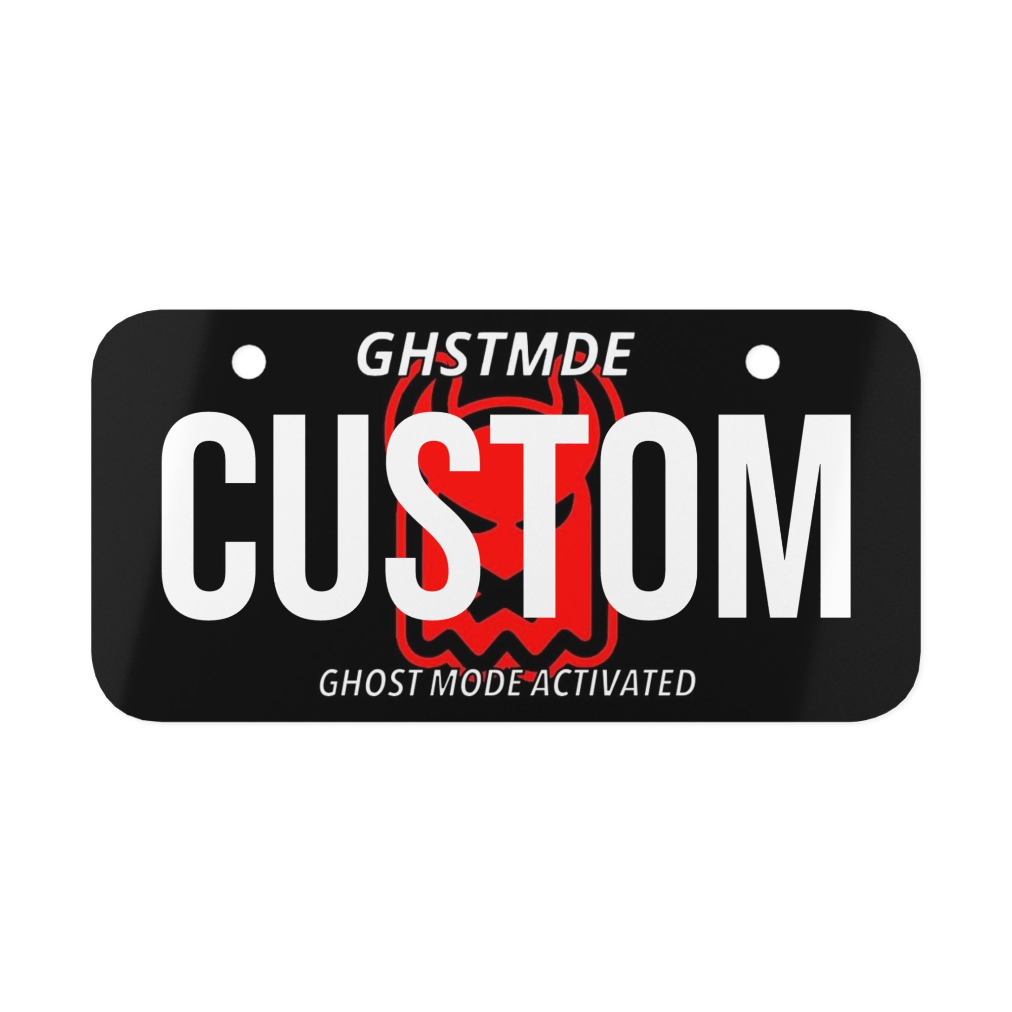 CUSTOM RED GHOST BIKE PLATE