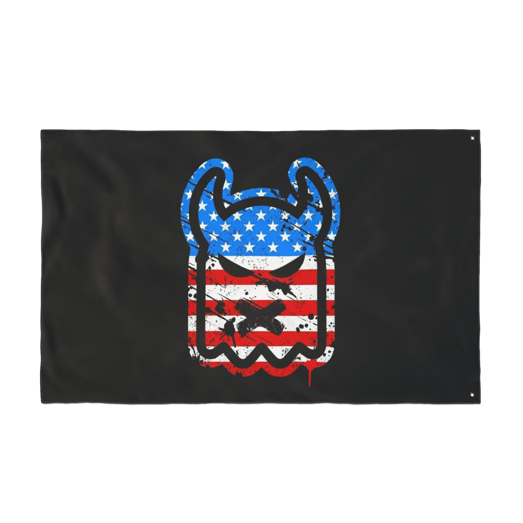 RED WHITE AND BLUE GHOST FLAG